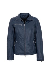 JILANI - Damen Lederjacke Lammnappa navy - navy