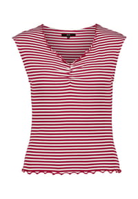 zero - Halbarm-Shirt mit Raffung - Blue/White