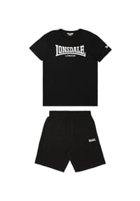 LONSDALE™ - Herren T-Shirt & Shorts Set normale Passform DUNSTAN - Black/White