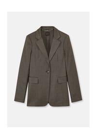 MADELEINE - Blazer mit Fischgrat-Dessin - taupe / schwarz