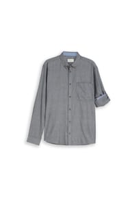 TOM TAILOR - Freizeithemd, Regular, Langarm, Button-Down-Kragen, für Herren - 39586 TARMAC GREY
