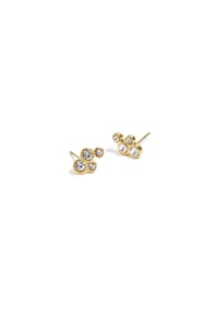 Adelia's - Mini-Ohrstecker mit runden Strasssteinen aus Edelstahl - goldfarben