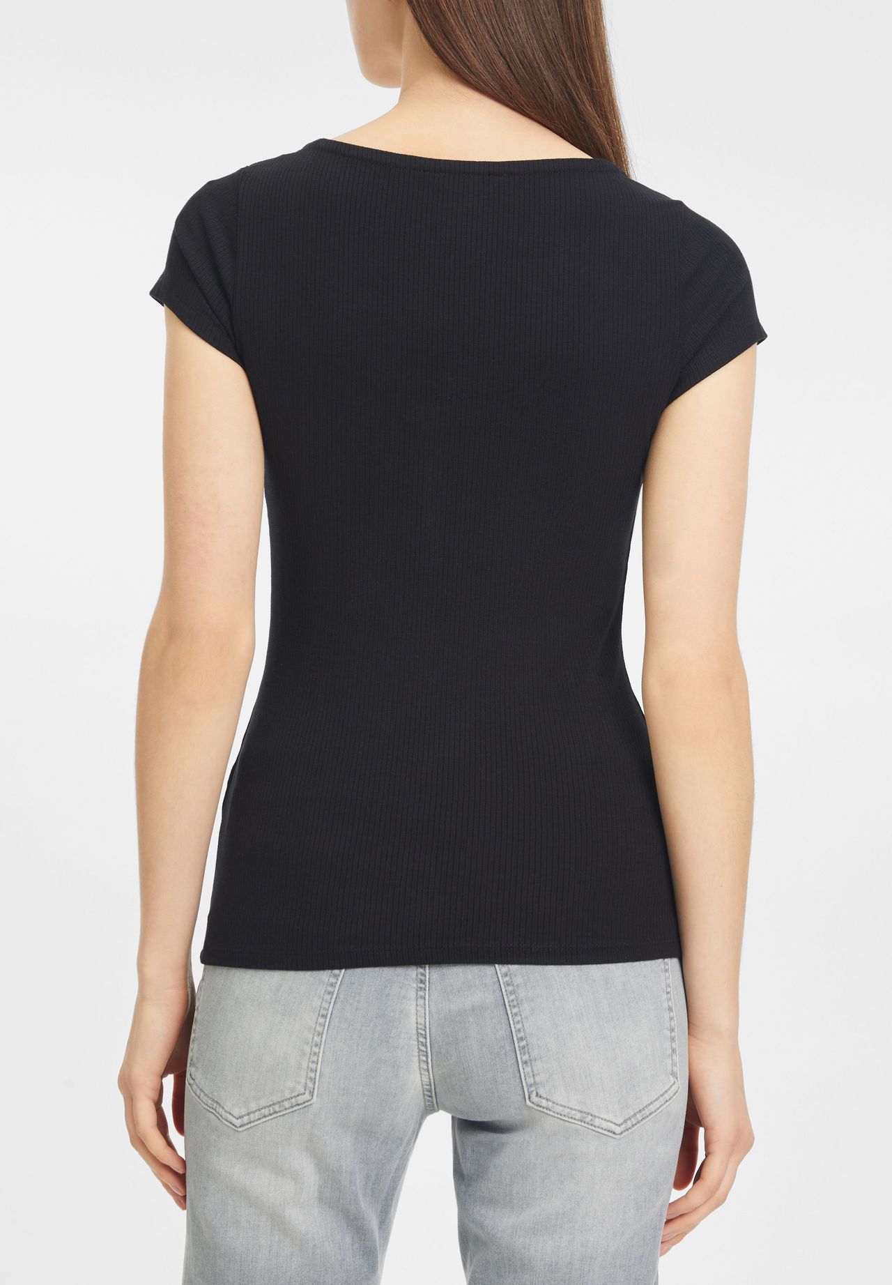 GUESS T-Shirt, Henley, Ripp-Struktur, Strass, für Damen | GALERIA