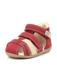 KicKers® - Nubukleder Halbschuhe - Rot/Beige