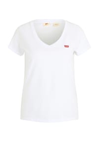 Levi's® - T-Shirt, V-Ausschnitt, Logo-Stickerei, für Damen - 02 WEISS