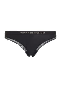 TOMMY HILFIGER - Tonal Logo Lace String, Spitze, einfarbig, für Damen - BDS BLACK