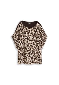 TOM TAILOR plus - T-Shirt, U-Boot-Ausschnitt, für Damen - 40747 BROWN BEIGE