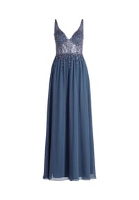 Vera Mont - Abendkleid mit Stickerei - Blue Stone