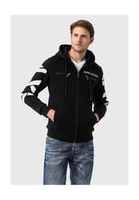 CIPO & BAXX® - Sweatjacken mit Ärmel- und Rückenprint - BLACK