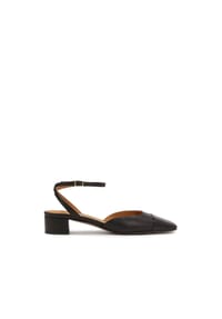 Kazar - Schwarze Pumps mit Wickelriemen am Knöchel - Schwarz