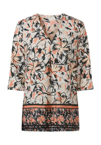SIEH AN! - Longbluse - champagner-papaya-bedruckt