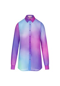 MODA MINX - Langarmbluse Club Tropicana Strandshirt mit Kentkragen und Manschetten - Purple rain
