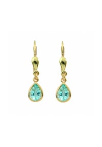 Adelia's - Damen 585 Gold Ohrringe Ohrhänger mit Aquamarin - blau