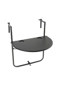VCM. - Balkonhängetisch | Maße H 83 x B 59 x T 63 cm | Balkontisch | Wandklapptisch | Hängetisch schwarz - Schwarz