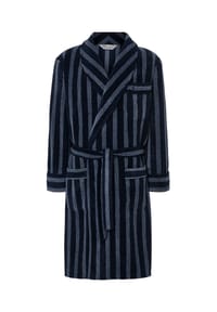 El Búho NOCTURNO® - Luxuriöser Herren-Morgenmantel, Polarfleece - Blau