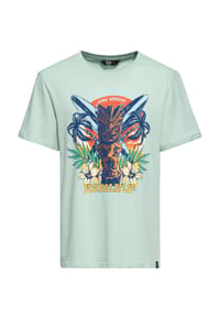 KING KEROSIN - Print-Shirt mit Retro Front Print im "Tikki-Surf" Design Tiki Surf Shop - mint