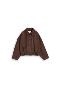DENIM TOM TAILOR - Kunstlederjacke, Klappkragen, für Damen - 40514 DARK BROWN