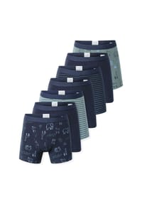 SCHIESSER - Jungen Shorts, 7er Pack - Kids, 7PACK Single Jersey Slips, Unterhose, Basic - Blau/Dunkelblau