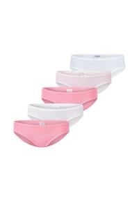 SCHIESSER - Slip 5er Pack Kids Girls 95/5 Organic Cotton - Weiß/Rosa-911