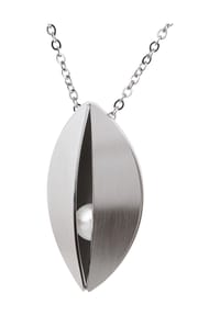 ERNSTES DESIGN - Damen Anhänger, Edelstahl mit Süßwasserzuchtperle - SILBER