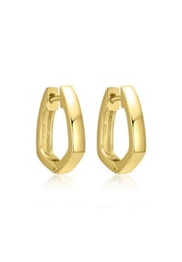 Fiocco JEWELRY - Square Creolen, 925 Sterling Silber - gelbgold