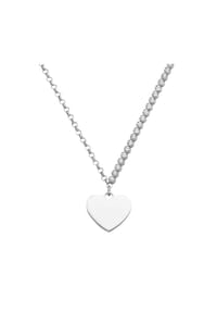 SMART JEWEL® - Collier mit Zirkonia und Herzanhänger, Silber 925 - silber