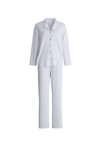 CALIDA - Damen Pyjama mit Knöpfen Striped Dreams - aura blue
