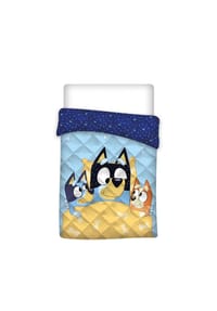 COFI - Bluey Kinderdecke Tagesdecke 200x140 cm – Weiche Decke - Blau 200x140cm