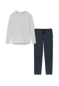 SCHIESSER - Schlafanzug Organic Cotton - Blau gepunktet / Creme