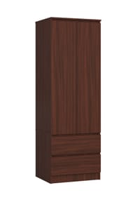 Akord - Kleiderschrank Star S60 mit 2 Türen, 2 Schubladen und 1 Einlegeboden - artisan-eiche