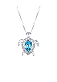elli. - Halskette Schildkröte Meer 925 Silber, Mit Kristallen Von Swarovski® - Silber