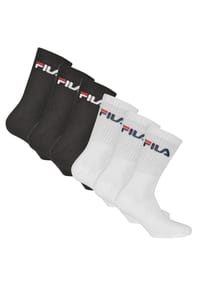FILA - Unisex Socken, 6er Pack - Crew Socks, Frottee, Tennis, Sport (2x 3 Paar) - Blau