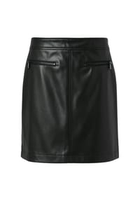 comma, CASUAL IDENTITY - Kunstlederrock, Reißverschlusstaschen, für Damen - 9999  GREY/BLACK