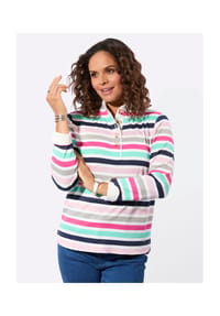 Witt - Sweatshirt - ecru-fuchsia-geringelt