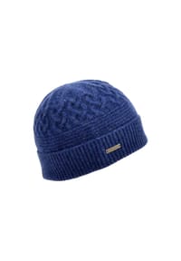 SEEBERGER - Wollmütze, Label, für Damen - 63 INDIGO