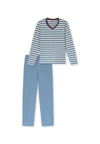SCHIESSER - Casual Essentials Schlafanzug, V-Ausschnitt, für Damen - 114 SEASALT