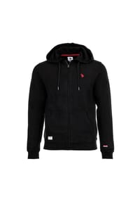 U.S. POLO ASSN. - Herren Sweatjacke - Diagonal Fleece Carbon Finish, Zip- Jacke, Kapuze, Baumwolle - Dunkelblau