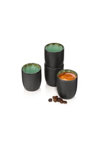 SÄNGER Steingut Geschirrserie Palm Beach - Palm Beach - Türkis - Espressobecher Set 4-teilig