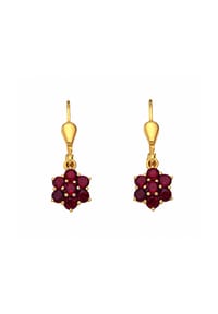 Adelia's - Damen 333 Gold Ohrringe   Ohrhänger mit Granat - rot
