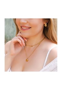 Adelia's Heart Collection - Halskette mit Anhänger – Herz aus Edelstahl - gold