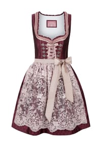 STOCKERPOINT - Wiesnwuid Dirndl "Rosalinde", Ärmellos, Knielang, für Damen - BORDEAUX