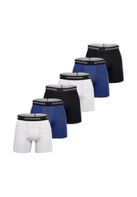 SCOTCH & SODA - Herren Boxershorts, 6er Pack - Solid Cotton Stretch - Blau/Weiß
