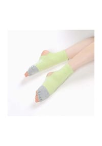 MUNADUNA - Anti-Rutsch Yoga-/Pilates-Zehensocken – offene Zehen & offene Ferse Fitness-Socken,Baumwolle,Anti-Rutsch - Grau