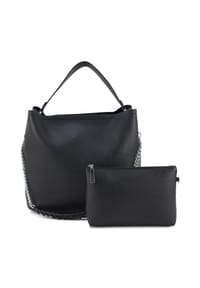 HARPA - Shopper HALIN mit Schultergurt aus silberfarbenen Kettengliedern - arctic white