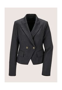 MADELEINE - Nadelstreifen-Blazer in Kurzform - nebelblau / beige