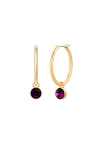 Luluandjane - Creolen gelbgold Glaskristall lila - gelbgold