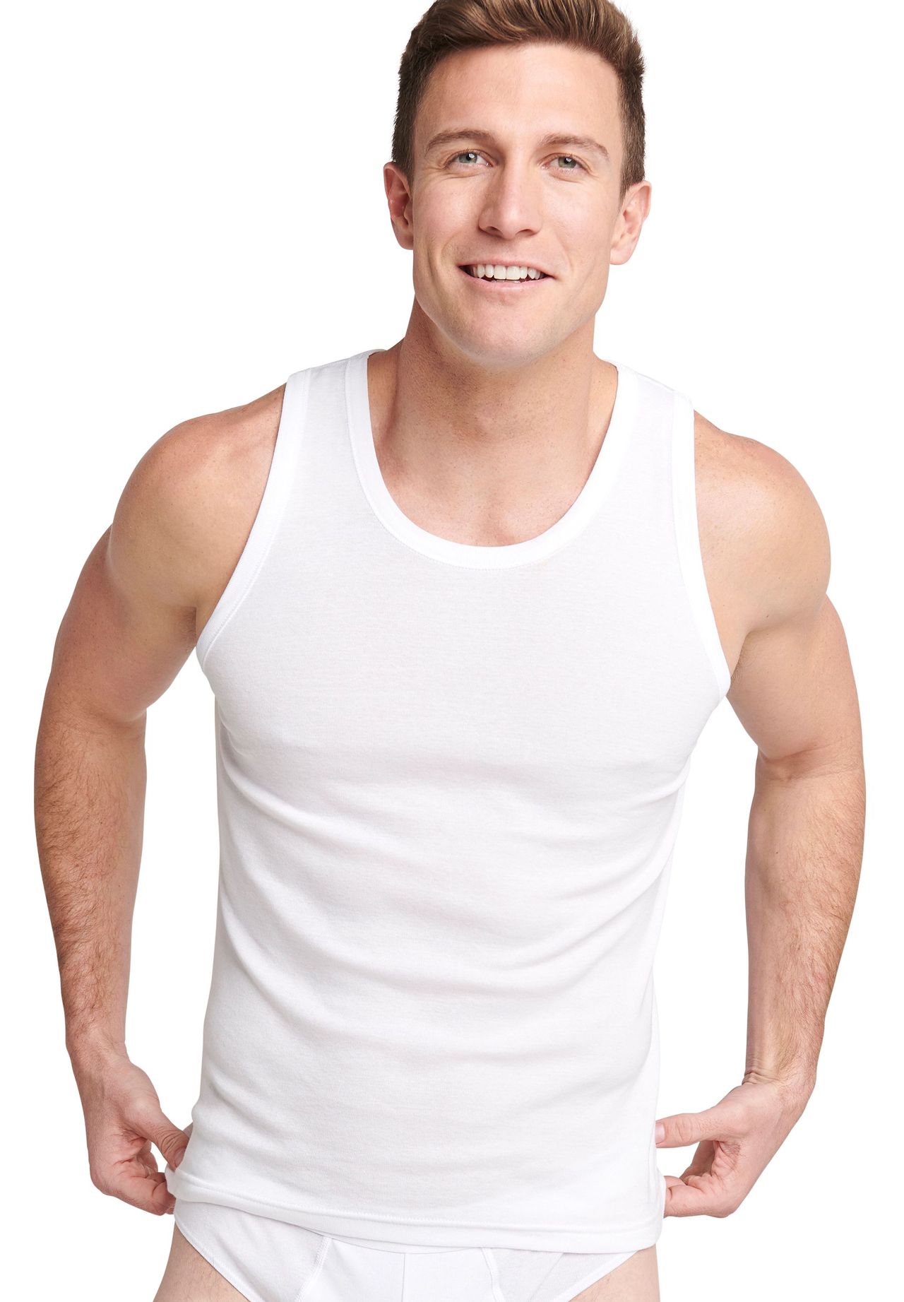 Jockey® Unterhemd, 2Er-Pack, Rundhals-Ausschnitt, FüR Herren, Weiß, M