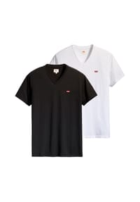 Levi's® - Herren T-Shirt 2er Pack - Original Housemark Tee, V-Ausschnitt, Baumwolle - Dunkelblau