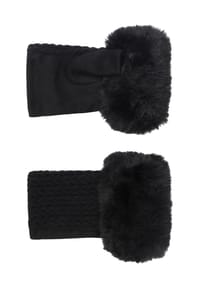 MANGUUN - Armstulpen, Kunstfell, für Damen - 0  BLACK