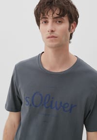 s.Oliver T-Shirt, Rundhals-Ausschnitt, Logo-Print, für Herren Bild 2